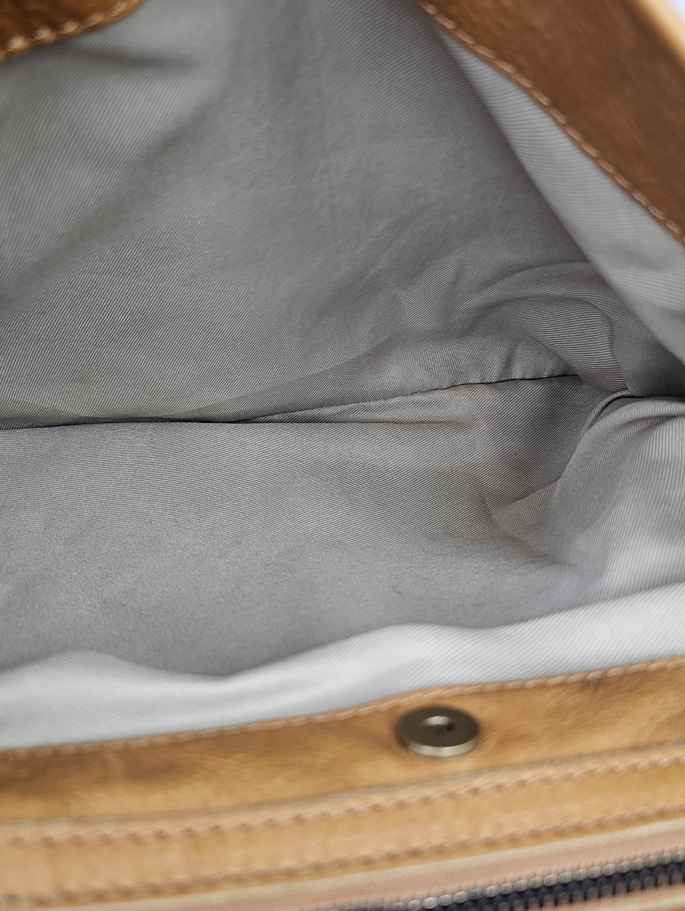 American Leather Co. Lenox Triple Entry Satchel Cafe Latte - Picture 10 of 13